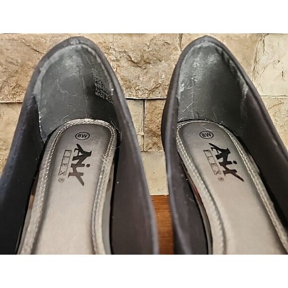 Aix Flex Black Open Toe Heel Size 8  Dress or Casual - Picture 4 of 10